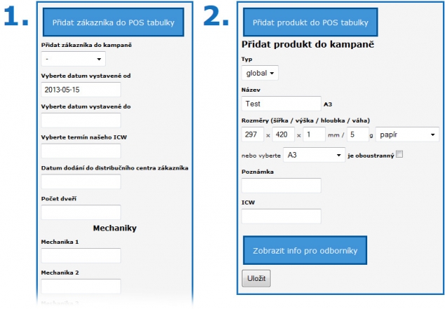 COTY - POS tabulky